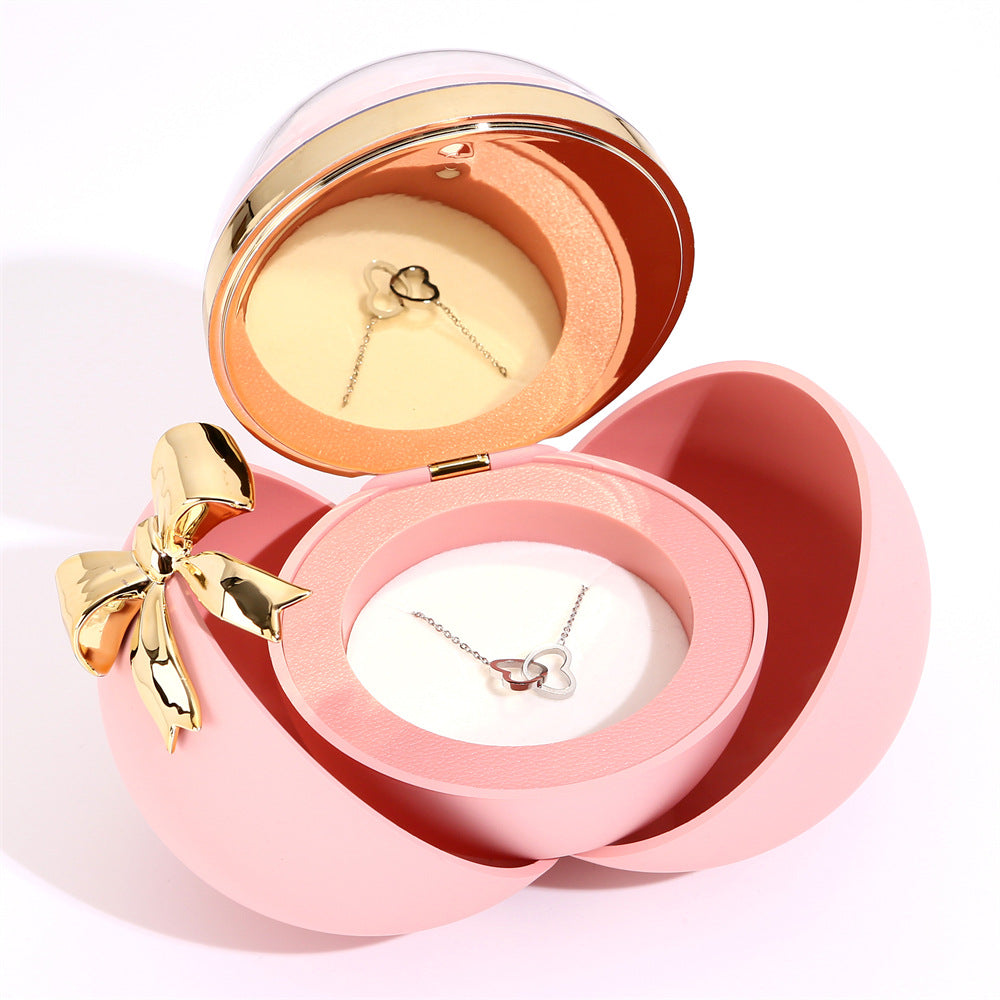 Close-up of the magnetic heart pendant